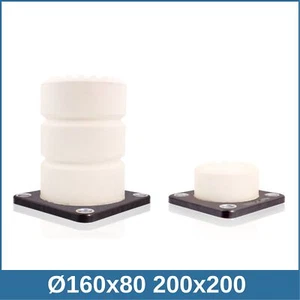 Zellpuffer ZPQP Ø160x80 mit Kunststoffgrundplatte 200x200 PU (weiß) Kranpuffer - Picture 1 of 3