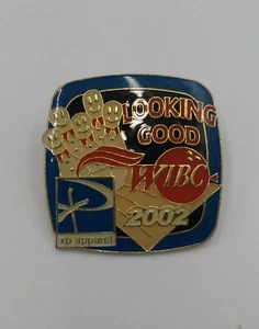 Vintage 2002 Looking Good WIBC Bowling Pin Lapel Vest Hat Pin Enamel Award - Picture 1 of 9