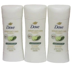 Dove Advanced Care Invisible+ 48HR Deodorant Cucumber & Cactus Water 2.6Oz 3 PK - Picture 1 of 4