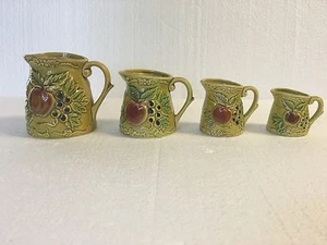 Vintage Ceramic Measuring Cups 4 cups green numbered on bottom - Picture 1 of 6