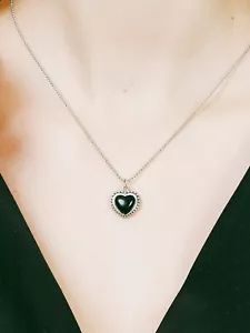 Sottile Onice Nera Gemma 925 Argento Sterling Fatto a Mano Ciondolo S-27 - Foto 1 di 6