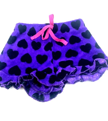 Girls Pajama Shorts Size 6/6x Bottoms Purple Hearts Children Kids Elastic Waist — 第 1/4 张图片