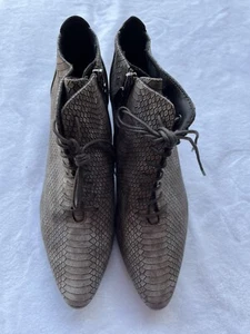 Gerry Weber Josef Seibel Brown Oxford Lace Up Granny Style Ankle Booties SZ 41 - Picture 1 of 6