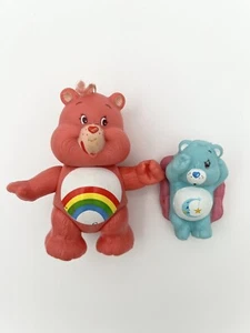 Vintage 1983 Care Bears Cheer Bear  Rainbow Heart & 1983 Bedtime Bear Set - Picture 1 of 6
