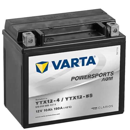 Varta YTX12-BS Motorradbatterie AGM 12V 10Ah Batterie CTX12-BS YTX12-4