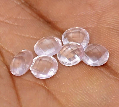 4.23 CTS Natural Rose Quartz Round Briolette Checker Cut 6 mm Lot 06 Pcs Gems - Image 1 of 4