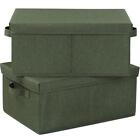 Unbranded Storage Bin W Lid 75 X 165 25 Qt Folding Linen In Green 2 Box