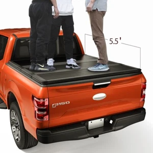 5.5FT Short Bed Cover Hard Tri-Fold Tonneau Cover For Ford F-150 2015-2024 - Picture 1 of 8