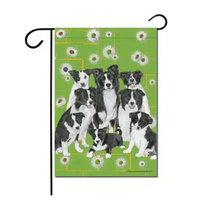 Border Collie Garden Flag Double Sided 12" x 17" - Picture 1 of 1