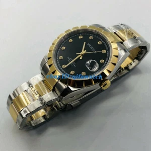 New PARNIS 39mm Black dial gold marks sapphire glass date automatic Mens watch - Picture 1 of 5