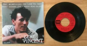 45 7" FRENCH EP GENE VINCENT BE BOP A LULA 2nd PRESSING RED LABEL - Picture 1 of 2