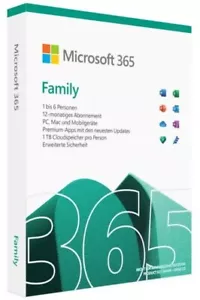 Microsoft 365 Family (6U/1Y) PC/MAC ESD - Photo 1/1