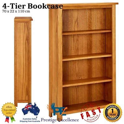 4-Tier Wooden Bookcase Bookshelf Standing Shelves Cabinet Display Book Shelving - image 1 of 4