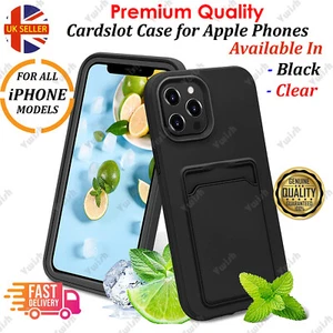 New Case With Card Slot Holder For iPhone 14 13 12 11 Pro Max Mini XS XR X - Picture 1 of 10