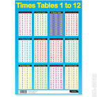EDUCATIONAL POSTER TIMES TABLES MATHS CHILDS WALL CHART | CHILDRENS REVISION UK