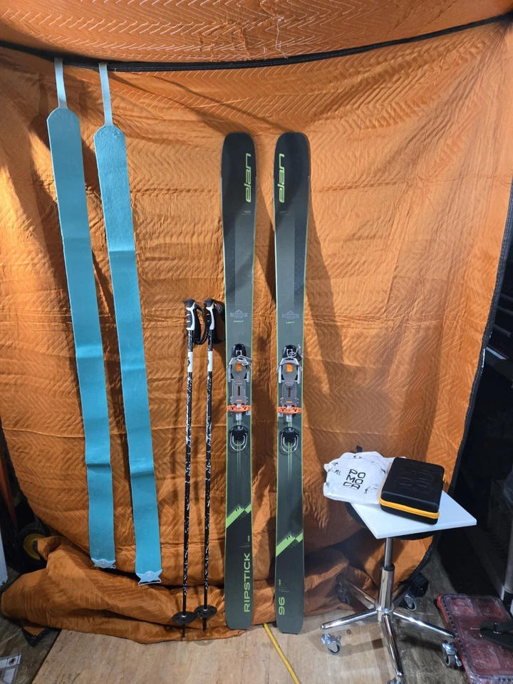 Diseño de configuración completo Telemark 22 fijaciones Elan Ripstick esquís Pamoca Skins Foto 1 de 4