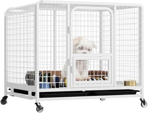 36" Dog Cage Crate,Large Kennel Pet Cage with Removable Tray&4 Rollers,Foldable - Picture 1 of 6