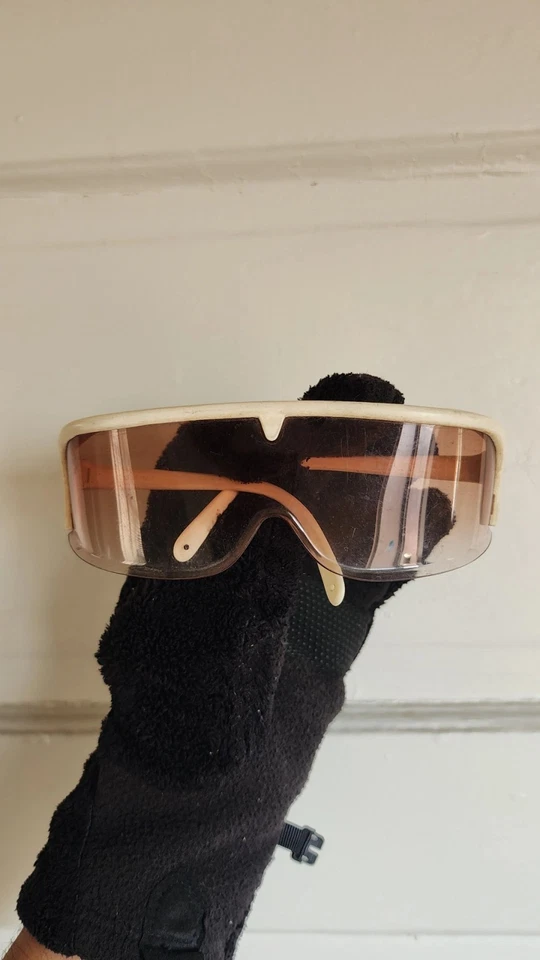 Vintage Brevettato Baruffaldi Wrap Sunglasses White Frames With Anti Fog Lens - Image 1 of 4