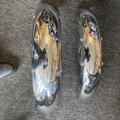 Par de para-lamas 1972 Kawasaki H1b cromado. - Imagem 1 de 4