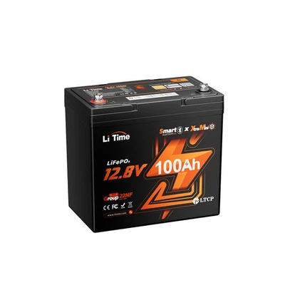 Batería LiTime 12V 100Ah Xtra Mini Bluetooth LiFePO4 para RV Trolling Motor Boat Foto 1 de 4