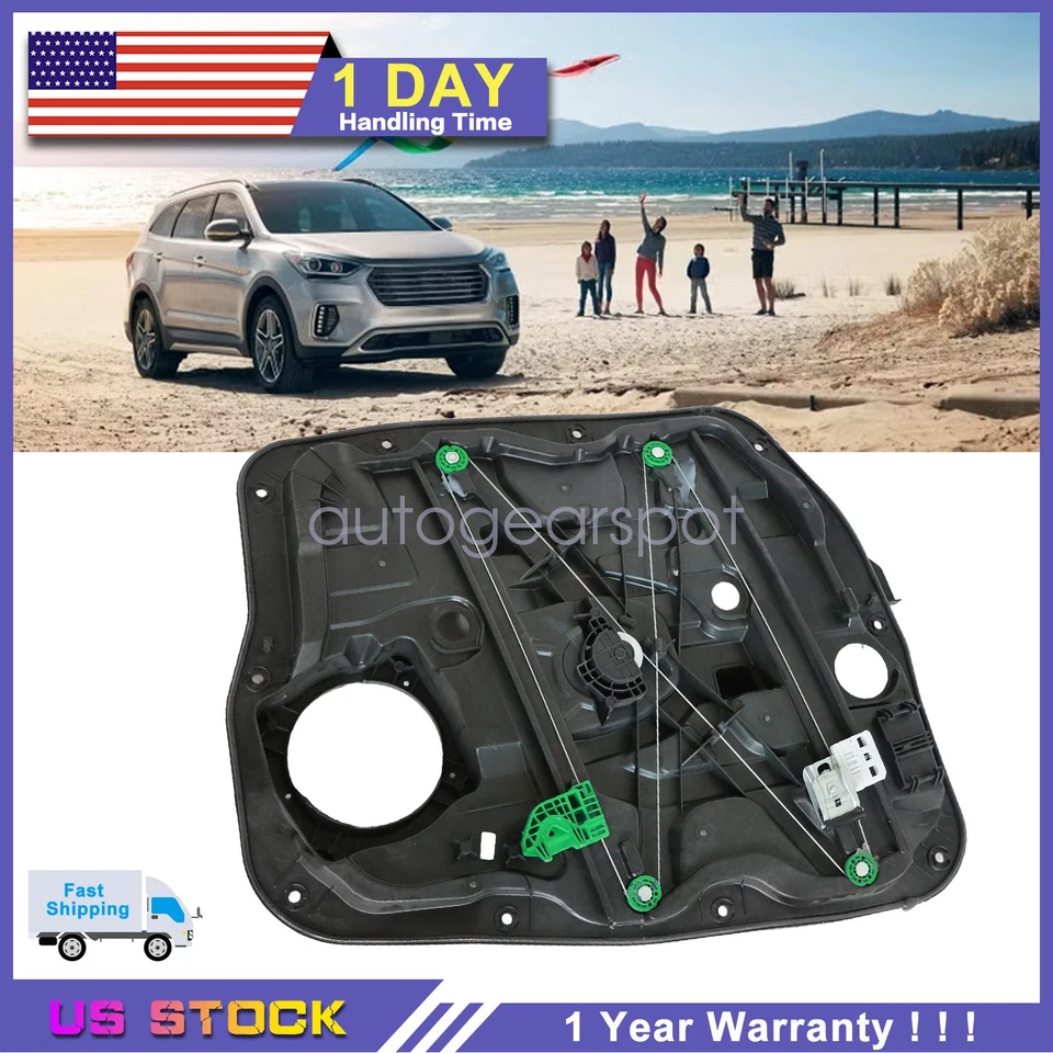 Regulador de ventana eléctrica de EE. UU. pasajero delantero con panel para Hyundai Santa Fe Sport Foto 1 de 4