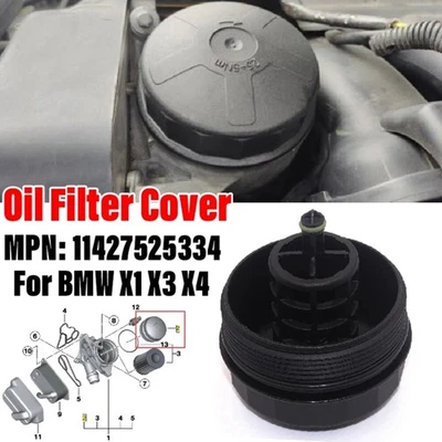 Tapa de carcasa de filtro de aceite para BMW 128i 135i 320i 328i 328xi 330i 335i 525i 528i X1 Foto 1 de 4