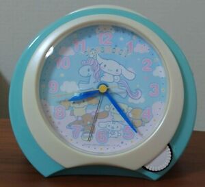 Sanrio Cinnamoroll Alarm Clock CQ113L Size W5.1in x  H4.7in xD 1.9in JAPAN USED