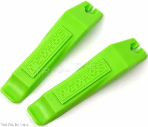  Pair of (2) Pedro's Bicycle Tire / Tube Change Levers Tool Set - Lime Green - Picture 1 of 3