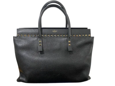 Bolso de Mano Valentino Rockstud Convertible Cuero Negro Venta al por menor $2980 Foto 1 de 4