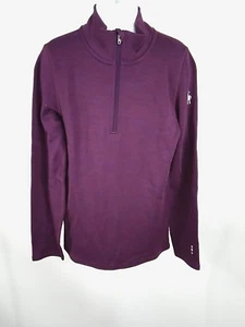 Smartwool Kid Classic Thermal Merino Baselayer 1/4 Zip Purple Medium SN111-M07 - Picture 1 of 9
