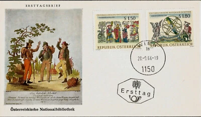1966 Austria National Library Official First Day Cover Good to Frame! - Image 1 of 3