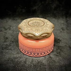 VTG 1960s Avon Unforgettable Coral Cream Sachet Vanity Jar Gold Top Retro Pink - Picture 1 of 8