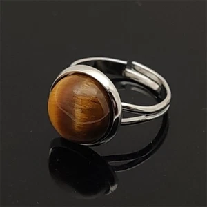 Bague réglable en Oeil de Tigre d'Afrique du Sud - Lithothérapie - Imagen 1 de 1