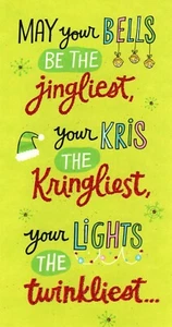 Feliz Navidad Twinkle Jingle Kringle Sello Tarjeta de Navidad Dinero Regalo Soporte - Imagen 1 de 3