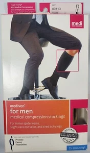 Mediven Compression MENS Size III Calf High Socks CT 15-20 mmHg KHAKI - Picture 1 of 4