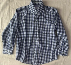 English Laundry Shirt Boy Kid's Size 6 Blue White Gun Club Button Up Long Sleeve - Picture 1 of 18