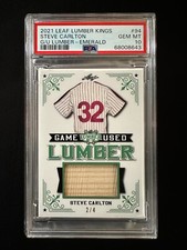 2021 Leaf Lumber Kings #94 Steve Carlton - Game Used Lumber Emerald 2/4 - PSA 10