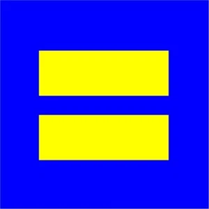 Human Rights Equality LGBTQ Blue and Yellow Car Window Vinyl Decal - Bild 1 von 4