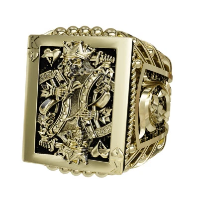Joyería de latón anillo rey de corazones no muerto para jugar a las cartas Foto 1 de 4
