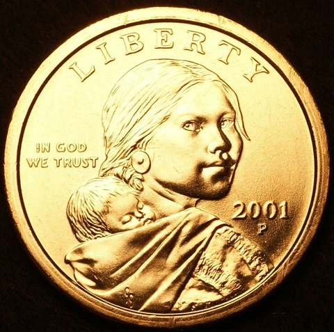 2001 P Sacagawea Dollar US Mint Coin in "Brilliant Uncirculated" Condition! Cover