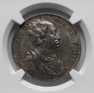 SWEDEN 1697 - DEATH OF KARL XI - SILVER MEDAL - NGC MS64 - SPECTACULAR! - Picture 1 of 4