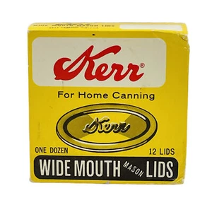 De colección Kerr Boca Ancha Tarro Tapas Planas 1 Caja de 12 Nuevo Antiguo Stock - Imagen 1 de 5