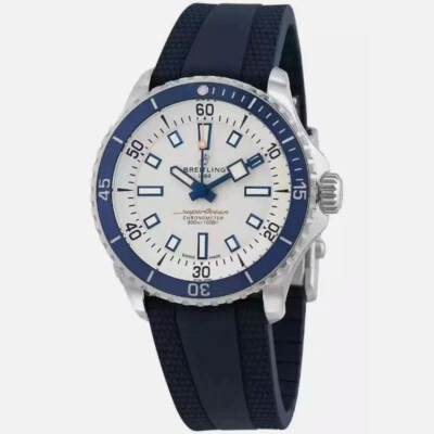 Reloj para hombre Breitling Superocean automático 42 esfera plateada goma A17375E71G1S1 Foto 1 de 2