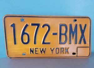 Vintage 1980’s NEW YORK NY Automobile / Car License Plate – BMX Bike EX - Picture 1 of 2