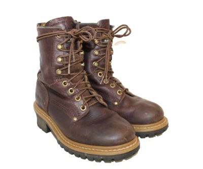 Botas Carolina Logger CA421 6" Punta Suave Cuero Marrón EH Trabajo Mujer EE. UU. Talla 4 W Foto 1 de 4