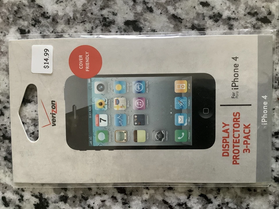 Verizon Display Screen Protectors  for iPhone 4 3-Pack - New & Factory Sealed - Image 1 of 1