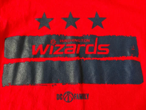 Washington Wizards Hanes T-Shirt Red Adult Medium New Free Shipping Cover