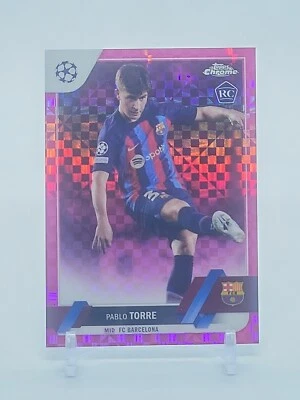 2022-23 Topps Chrome UEFA Pink Xfractor Parallel RC Barcelona Pablo Torre 40/250 - Image 1 of 3