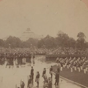 Präsident McKinley Beerdigung warten Ankunft US Kapitol Washington Stereoview 1901 - Bild 1 von 5
