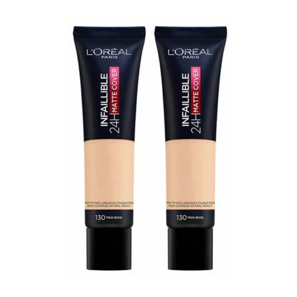New L'Oreal Infallible 24H Matte Cover Foundation 30ml - 130 True Beige 2x - Bild 1 von 1